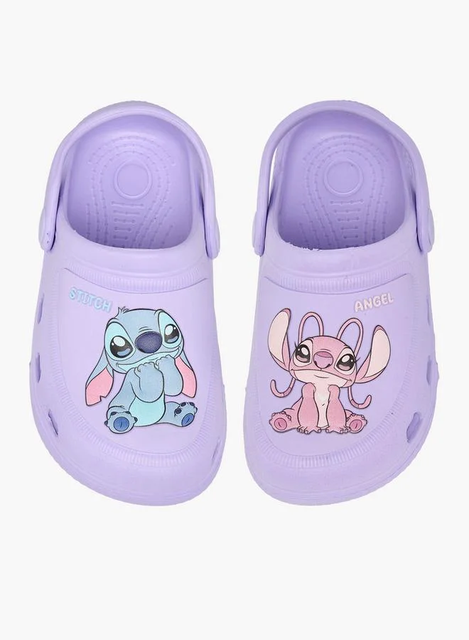 ديزني Girls Stitch And Angle Print Clogs